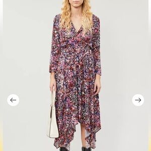 Maje Floral Handkerchief Hem Dress – Size Small (4)
